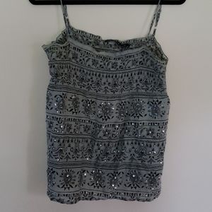 Flowy Bohemian Olive Green Top Size Medium